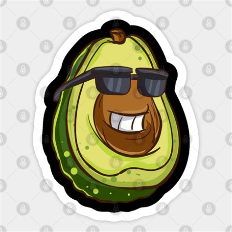 Funny Avocado With Sunglasses Avocado Sticker Teepublic