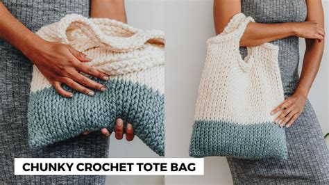 Tunisian Crochet Tote Bag For Beginners Chunky Crochet Purse For