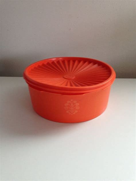 Vintage Tupperware Canister In Orange Retro 70s Colors Etsy