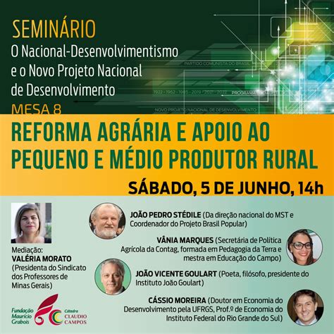 Semin Rio Neste S Bado Discute Desenvolvimento Rural E Reforma Agr Ria