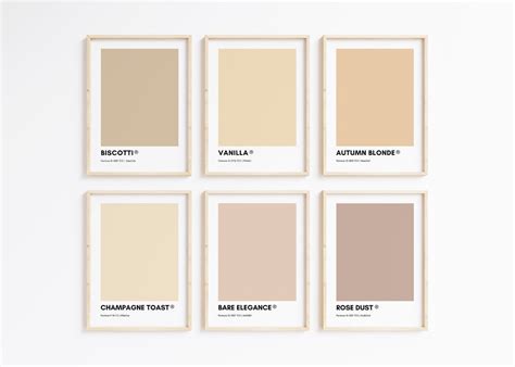 Pantone NUDE Wall Art Printable Bundle Set Of Prints Nude Pantone Colors Home Decor
