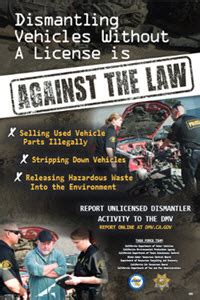 Unlicensed Vehicle Dismantling | Department of Toxic Substances Control