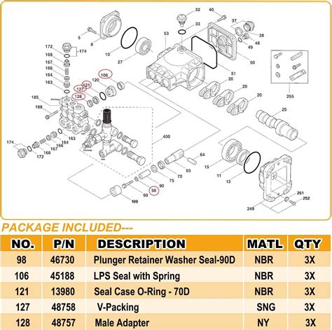 34262 Seal Kit For Cat Pump 66DX 6DX Pressure Washer Pump 66DX40G1I