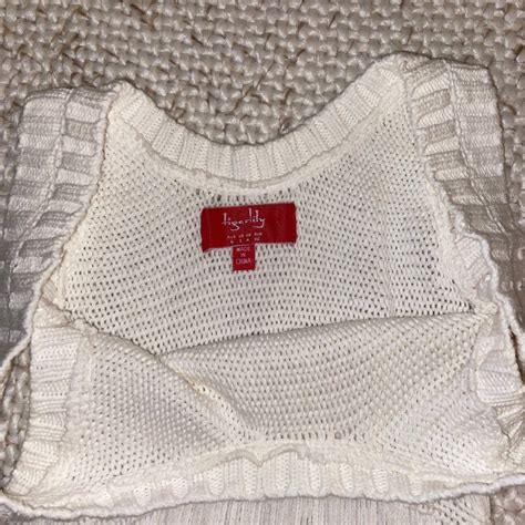 Tigerlily White Crochet Beach Dress Size 6 Bikini Depop