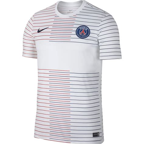 Nike Psg Maillot Entrainement Pre Match Blanc Ao