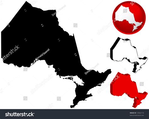 Detailed Map Ontario Canada Several Variations Stock Vector (Royalty ...