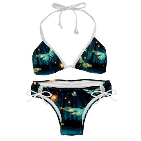 Fireflies Adjustable Strap Bikini Set With Detachable Sponge Two Pack Ideal For Beach And