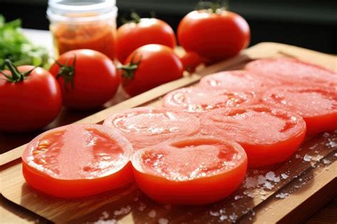 Premium Ai Image Convenient Method For Vegetable Storage Frozen Tomato Paste On A Cutting Board