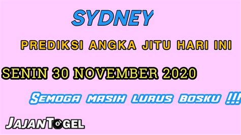 Prediksi Jitu Sdy Senin November Bocoran Togel Sidney Hari Ini