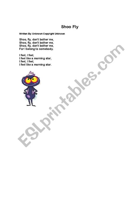 Shoo Fly Guy Comprehension ESL Worksheet By Kenzn516 Worksheets