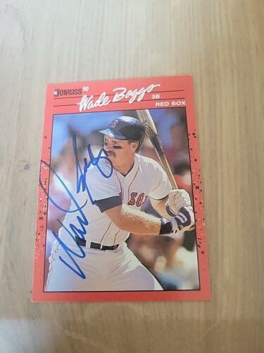 1990 Donruss WADE BOGGS Signed 68 Card BOSTON RED SOX Team HOF Vtg 90s