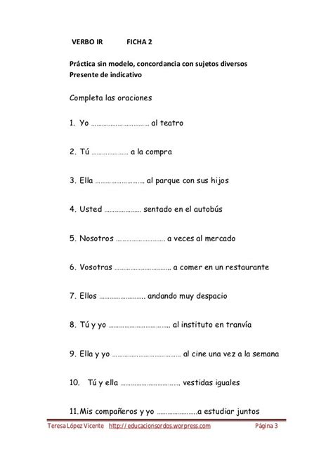 El Verbo Ir Worksheet