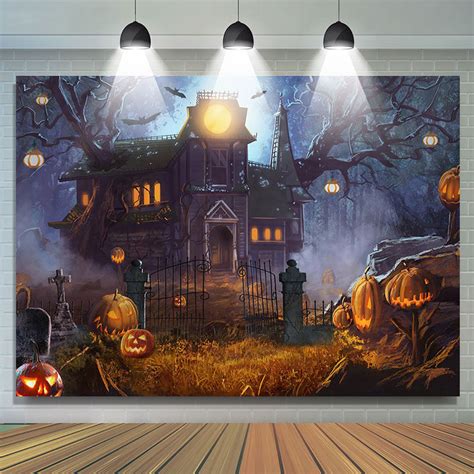 Haunted House Scary Pumpkin Lantern Halloween Decor - Lofaris