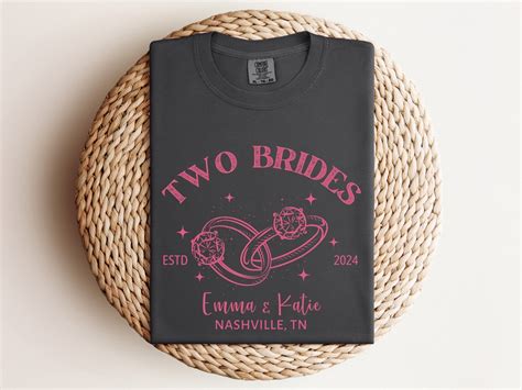 Lesbian Bachelorette Party Shirts Two Brides Social Cocktail Club Custom Lesbian Bridal Party