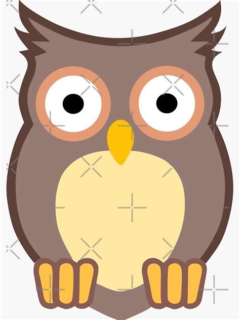 Owl Cartoon Sticker For Sale By Madugraphic Redbubble