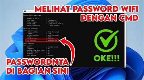 Cara Mengetahui Password Wifi Di Laptop Pc Dengan Cmd Youtube