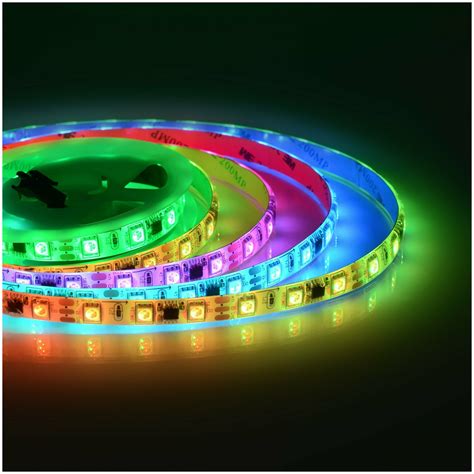 Гибкая и яркая самоклеящаяся разноцветная RGB светодиодная LED лента ...