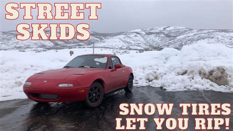 Idiot Ripping A Turbo Miata In The Snow With The Top Down Insane