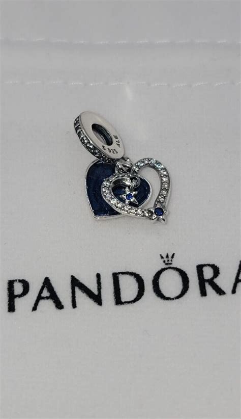 Pandora 792356C01 Celestial Shooting Star Heart Double Dangle Charm