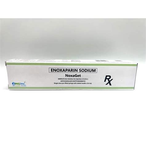 Noxaget Enoxaparin Sodium Iu Ml Mg Ml Solution For Iv