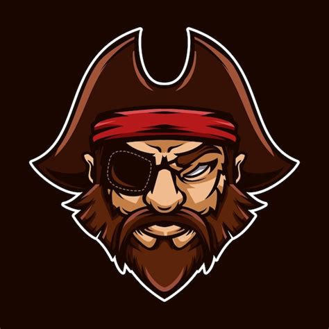 Premium Vector Head Of Pirate Mascot Illustration