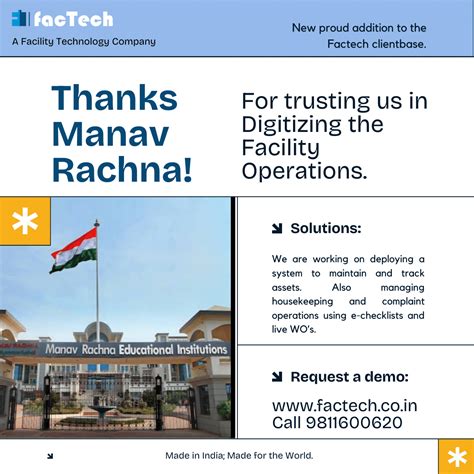 Manav Rachna University Partners with Factech - Facility Technology