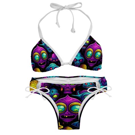 Alien Detachable Sponge Adjustable Strap Bikini Set Two Pack Ideal