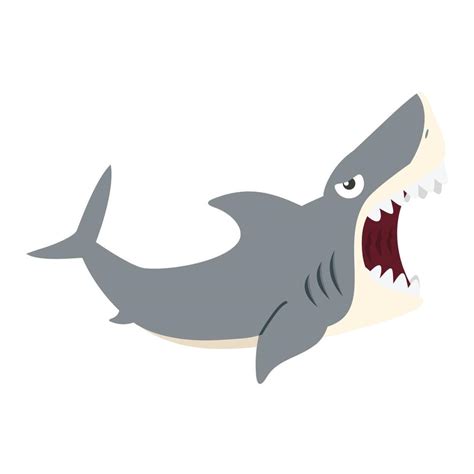 Great White Shark open mouth cartoon 20609506 Vector Art at Vecteezy