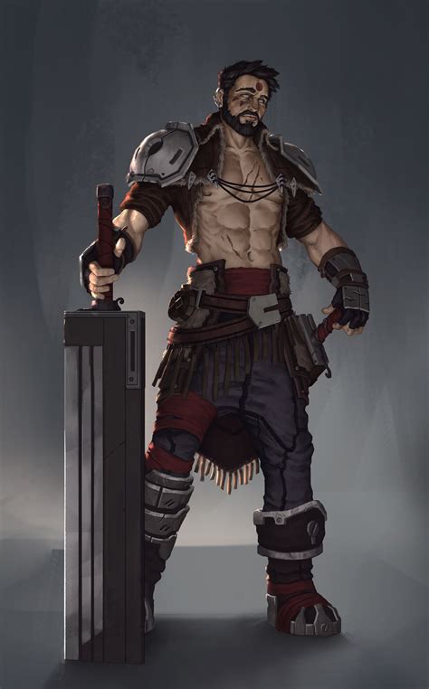 Concept Guy With A Big Sword Sebastien De Louvigny Concept Art Characters Fantasy