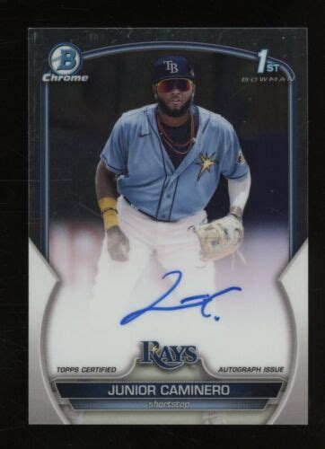 Bowman Chrome Junior Caminero Tampa Bay Rays Rc Rookie Auto Ebay