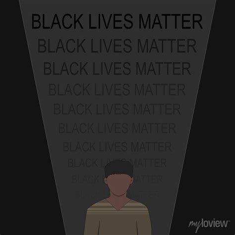 Vector Black Man People And Wording Black Lives Matter Racism