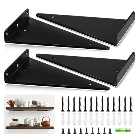 Shelf Brackets 10 Inch Heavy Duty And Extra Thick Corner Brace Black