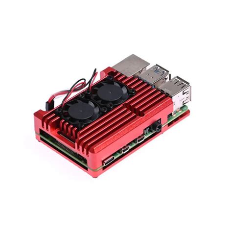 Metal Aluminium Raspberry Case Pi 4 Cooling Heatsink-RED