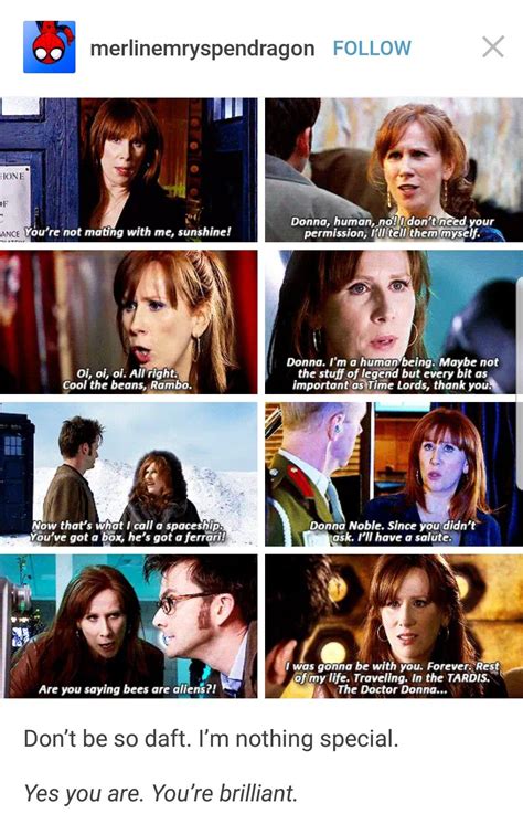 The brilliant Donna Noble. ️ | Doctor who quotes, Doctor who art, David ...