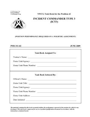 Fillable Online Nwcg Incident Commander Type National Wildfire