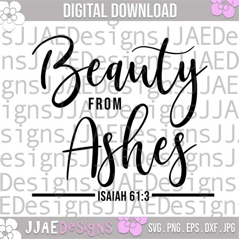 Beauty From Ashes SVG Christian Quote SVG Christian Etsy