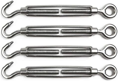 POFET 4 Pieces Turnbuckle Wire Tensioner M10 Stainless Steel Turnbuckle