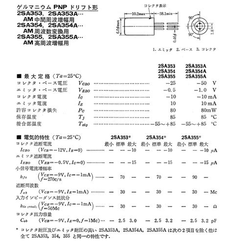 Yahooオークション 2sa354 日立 ゲルマニウムトランジスタ デットス