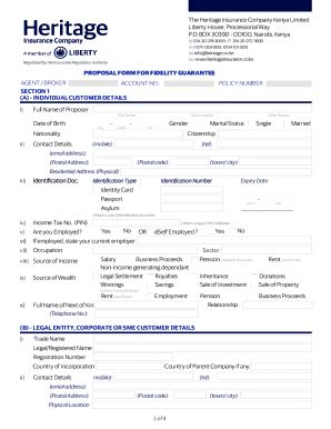 Fillable Online Proposal Form For Personal Accident Fax Email Print