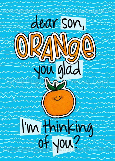 Orange You Glad Son Thinking Of You Card Glad Orange You Glad