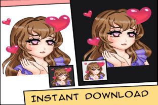 Brown Long Hair Twitch Emotes Graphic By Fromporto Creative Fabrica