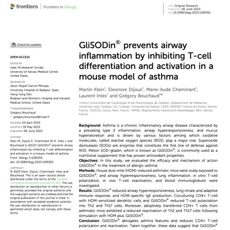 Use Of Superoxide Dismutase In Accelerating Symptom Relief In Asthmatic