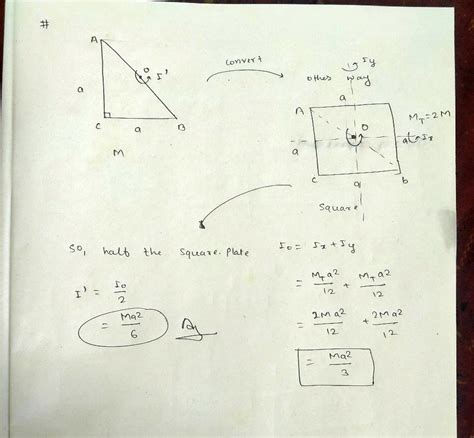 Find The Moment Of Inertia Of A Plate In Shape Of A Right Angled