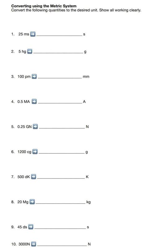 Solved Converting using the Metric System Convert the | Chegg.com