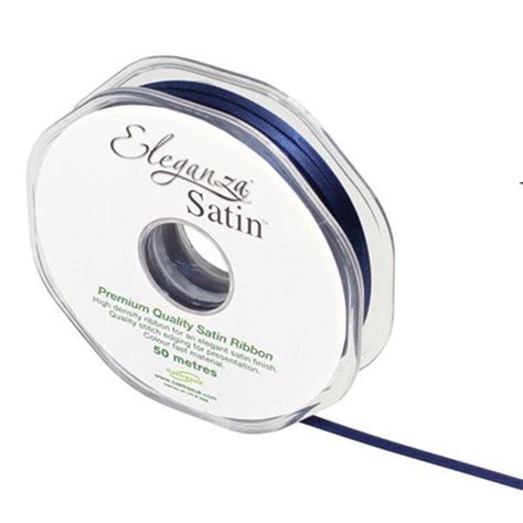 Navy Blue Double Sided Satin Ribbon Mm X M