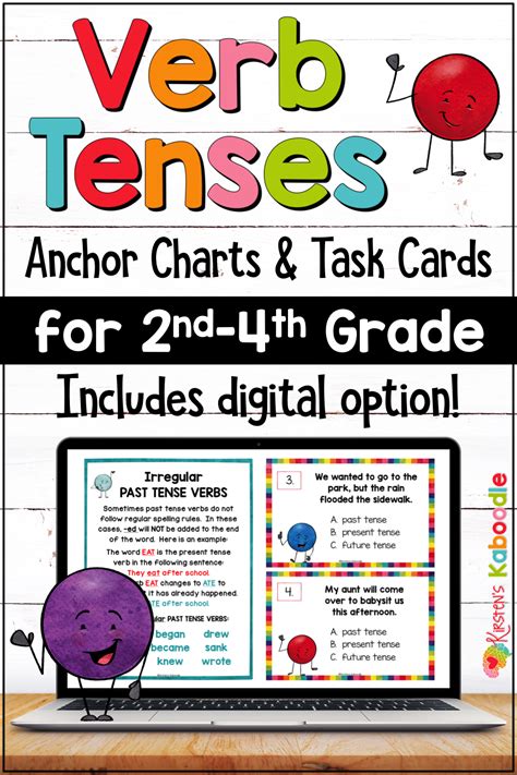 Verb Tenses Task Cards And Anchor Charts Activities Past Present