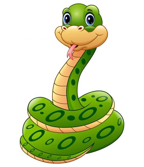 Premium Vector | Cute green snake animal cartoon | Cartoon animals ...