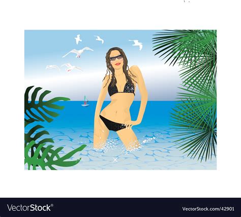 Bikini Girl Royalty Free Vector Image Vectorstock