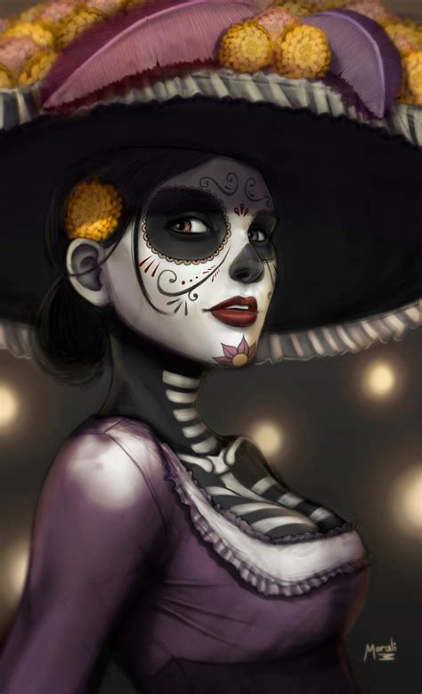 Pinup Arena • By Mauricio Morali Romo Chica Sugar Skull Dia De