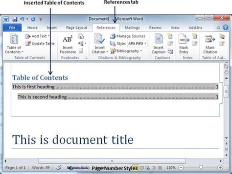 Create Table Of Contents In Word Two Birds Home